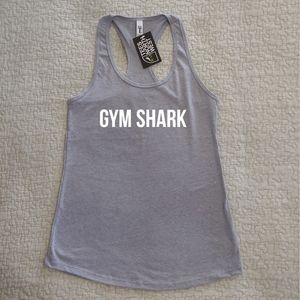 "Gym shark" Imitation Gray Women's Tank Top